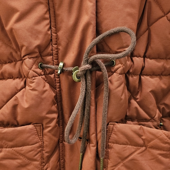 Women's Quilted Brown Coat - Picture 7 of 13